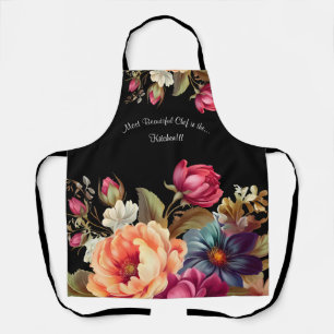 Moderne Girl-Floral über Print-Schürze Schürze