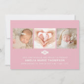 Moderne Girl Foto Collage Geburtsankündigung Einladung (Rückseite)