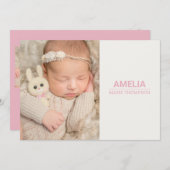 Moderne Girl Foto Collage Geburtsankündigung Einladung (Vorne/Hinten)