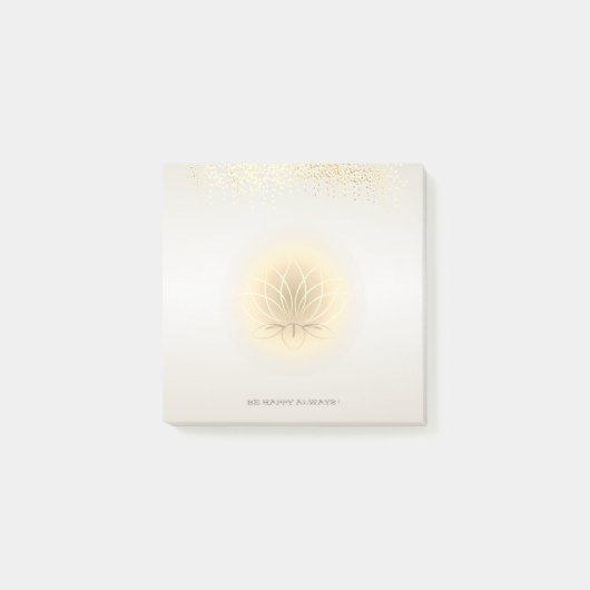 Moderne Girl-Imitate Gold Confetti, Lotus Post-it Klebezettel (Vorderseite)