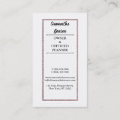 Moderne Girl Imitate Rosa Glitzer Bokeh Event Plan Visitenkarte (Rückseite)