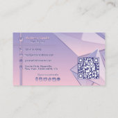 Moderne Girl Pastel Gradient Social Icons QR Code Visitenkarte (Rückseite)