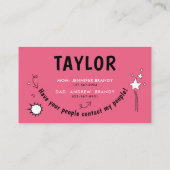 Moderne Girl Pink Playdate Fun Doodle School End Visitenkarte (Rückseite)