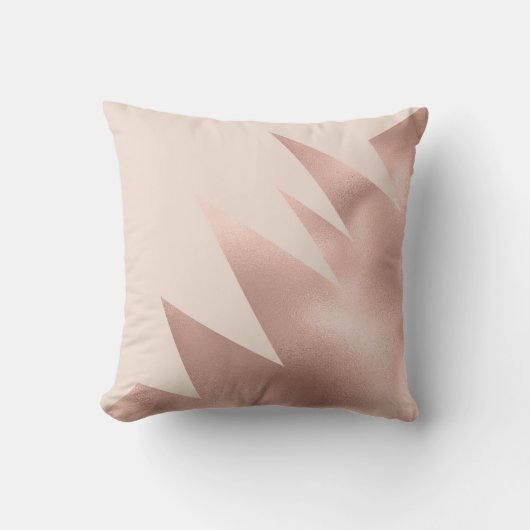 Moderne Girl-Rose Gold Blush Pink Geometric Kissen (Vorderseite)