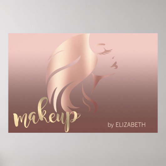 Moderne Girl-Silhouette , Makeup-Künstler Poster (Vorne)
