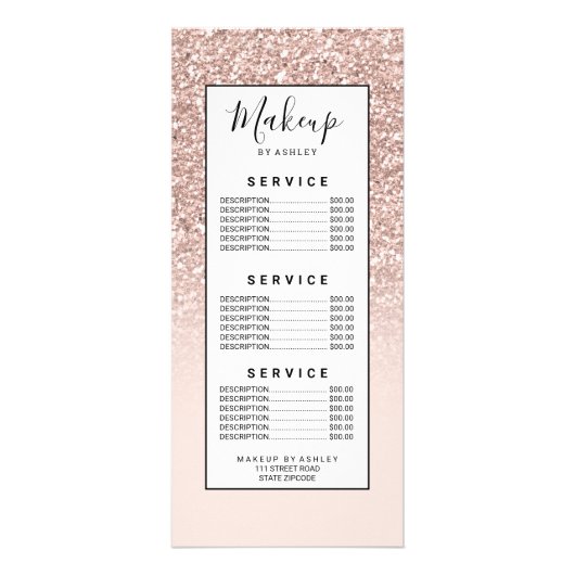 Moderne Girlansequins Rose Gold Glitzer ombre blus Werbekarte (Vorne)