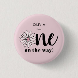 Moderne Girls Baby Shower Daisy Floral Button