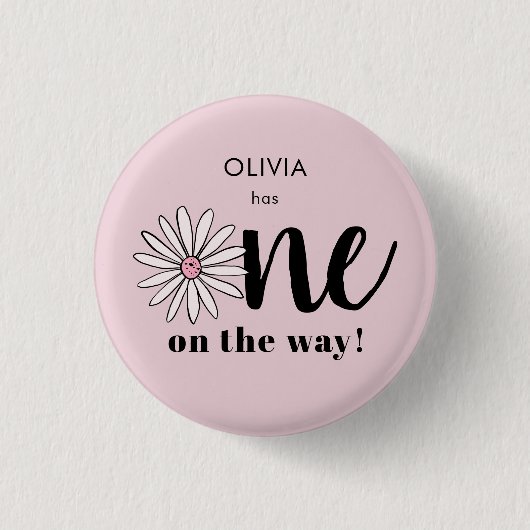 Moderne Girls Baby Shower Daisy Floral Button (Vorderseite)