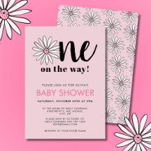 Moderne Girls Baby Shower Daisy Floral