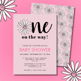 Moderne Girls Baby Shower Daisy Floral Einladung