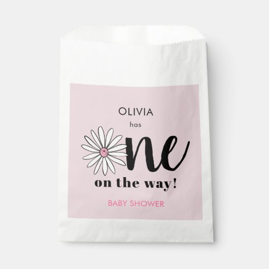 Moderne Girls Baby Shower Daisy Floral Geschenktütchen (Vorderseite)