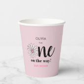 Moderne Girls Baby Shower Daisy Floral Pappbecher (Vorderseite)