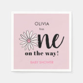 Moderne Girls Baby Shower Daisy Floral Serviette (Vorderseite)