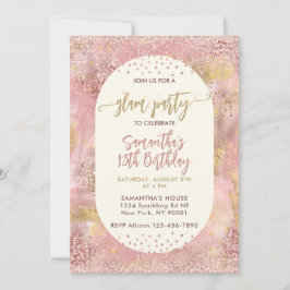 Moderne Girls Glam Wellness-Center Party Imitate R Einladung