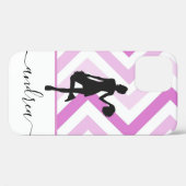 Moderne Girly Cheer Pink Cheerleader Niedlich Name Case-Mate iPhone Hülle (Rückseite (Horizontal))