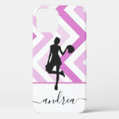 Moderne Girly Cheer Pink Cheerleader Niedlich Name Case-Mate iPhone Hülle (Rückseite)