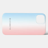 Moderne Girly Chic Blue Pink White Simple Gradient Case-Mate iPhone Hülle (Rückseite (Horizontal))