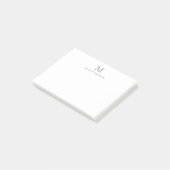 Moderne Girly Chic Silver Gray Monogram Initial Post-it Klebezettel (angewinkelt)