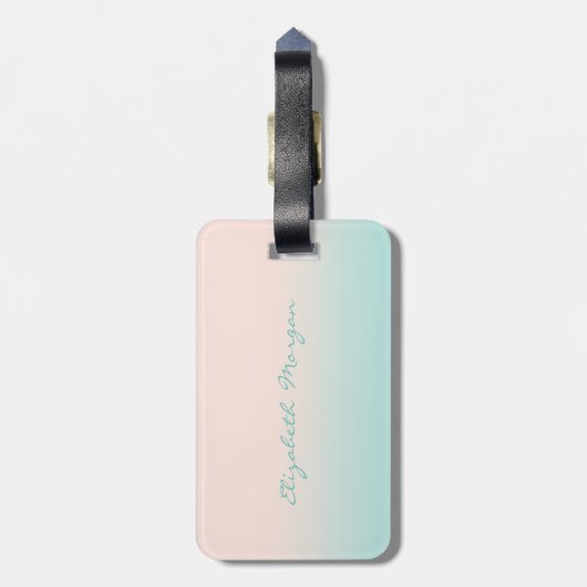 Moderne Girly Cool Tropical, Palme Tree Gepäckanhänger (Rückseite vertikal)