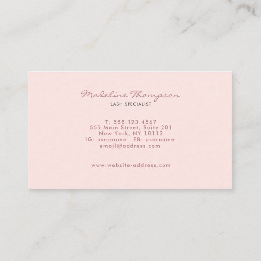 Moderne Girly Crusted Rose Goldmarmor Monogramm Visitenkarte (Rückseite)