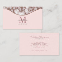 Moderne Girly Crusted Rose Goldmarmor Monogramm