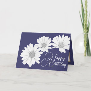 Moderne Girly Daisies Blume Lila Geburtstag Karte
