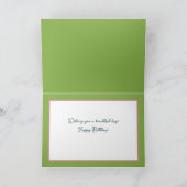 Moderne Girly Daisies Blumengebäck Blume Grün Gebu Karte (Innenseite)