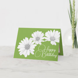 Moderne Girly Daisies Blumengebäck Blume Grün Gebu Karte