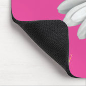 Moderne Girly Daisy Blume Name Hot Pink Mousepad (Ecke)