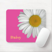 Moderne Girly Daisy Blume Name Hot Pink Mousepad (Mit Mouse)