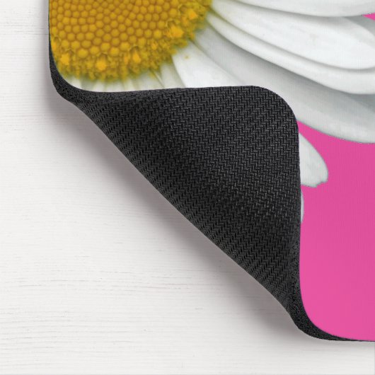 Moderne Girly Daisy Blume Name Hot Pink Mousepad (Ecke)