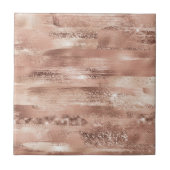 Moderne Girly Dusty Rose Blush Brush Strokes Glam Fliese (Vorderseite)