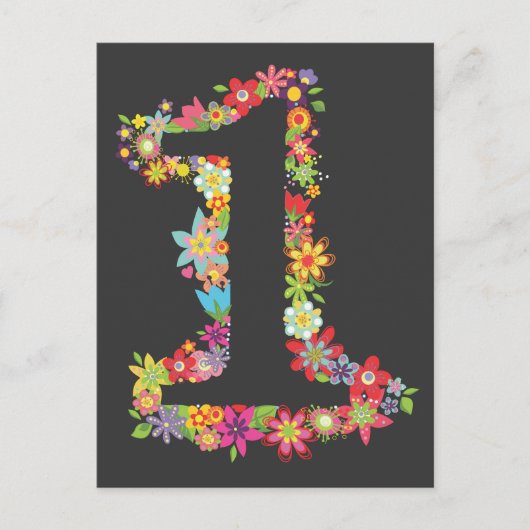 Moderne Girly einzigartige Designer-Blumen-Karte Postkarte (Vorderseite)