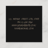 Moderne Girly Elegante Glitterie Lippen, Scheren Quadratische Visitenkarte (Rückseite)