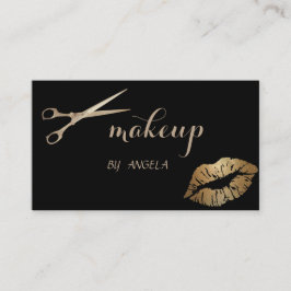 Moderne Girly Elegante Glitterie Lippen, Scheren Visitenkarte