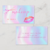 Moderne Girly Elegante Lips, Scheren Holografisch Visitenkarte (Vorne/Hinten)