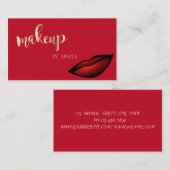 Moderne Girly Elegante Rot, Glitterie Lippen Visitenkarte (Vorne/Hinten)