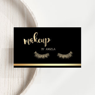 Moderne Girly Elegantrahmen, Gold Glitzer Lashes Visitenkarte