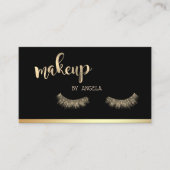 Moderne Girly Elegantrahmen, Gold Glitzer Lashes Visitenkarte (Vorderseite)