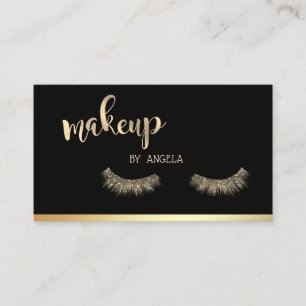 Moderne Girly Elegantrahmen, Gold Glitzer Lashes Visitenkarte