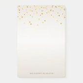 Moderne Girly Imitate Gold Confetti - Personalisie Post-it Klebezettel (Vorderseite)