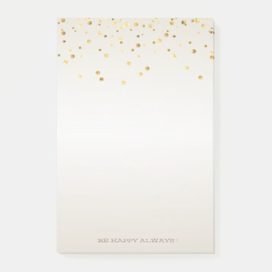Moderne Girly Imitate Gold Confetti - Personalisie Post-it Klebezettel (Vorderseite)