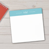Moderne Girly Light Blue Monogram Initialen Post-it Klebezettel