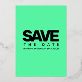 Moderne Girly Mint Green 20 und Trendy Folieneinladung (Rückseite)