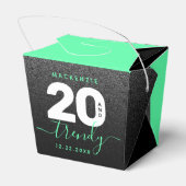 Moderne Girly Mint Green 20 und Trendy Geschenkschachtel (Rückseite)
