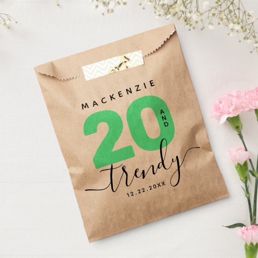 Moderne Girly Mint Green 20 und Trendy Geschenktütchen (Versiegelt)