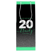 Moderne Girly Mint Green 20 und Trendy Geschenktüte Für Weinflaschen (Rückseite)
