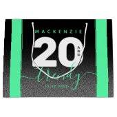 Moderne Girly Mint Green 20 und Trendy Große Geschenktüte (Vorderseite)