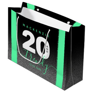 Moderne Girly Mint Green 20 und Trendy Große Geschenktüte