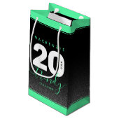 Moderne Girly Mint Green 20 und Trendy Kleine Geschenktüte (Rückseite Schrägansicht)